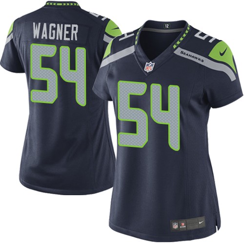 Women's Limited Bobby Wagner Nike Jersey Navy Blue Home - #54 NFL Seattle Seahawks